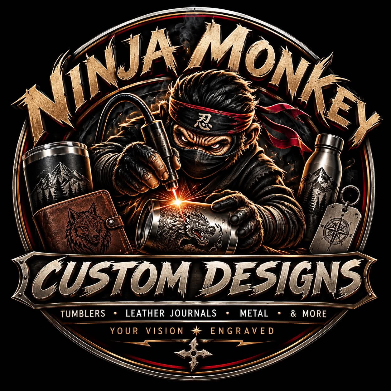 Ninja Monkey Custom Designs logo